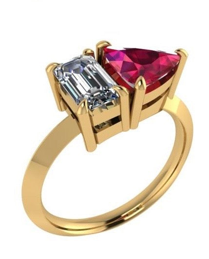 Toi et Moi Custom Engagement Ring